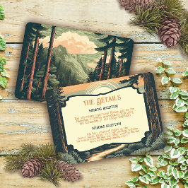 Invitación Detalles del Boda del Bosque de Montaña de Aventur