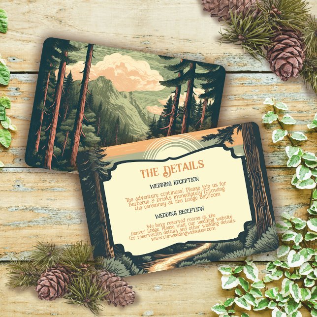 Invitación Detalles del Boda del Bosque de Montaña de Aventur (Subido por el creador)