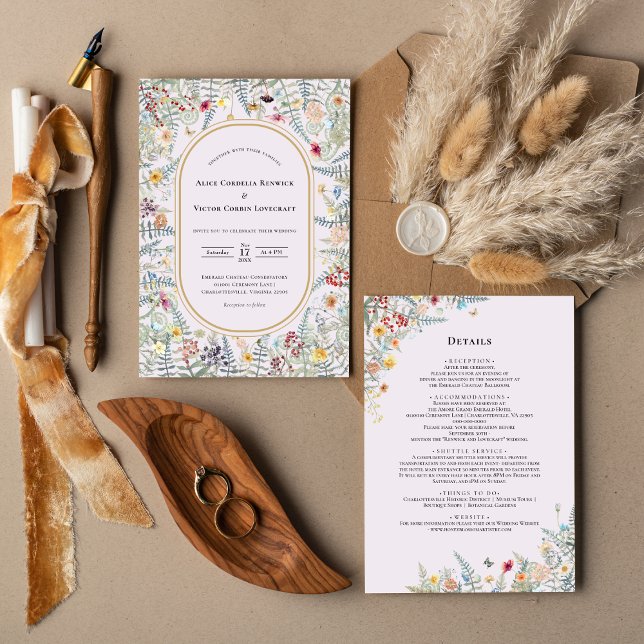 Invitación Detalles del Boda del lavadero de flores silvestre (Subido por el creador)