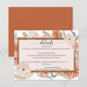 Invitación Detalles del Boda del Naranja quemado de follaje F