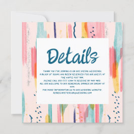 Invitación Detalles del Boda del pincel colorido de color de 