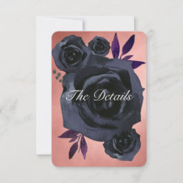 Invitación Detalles del Boda del Rosa negro de Rubor