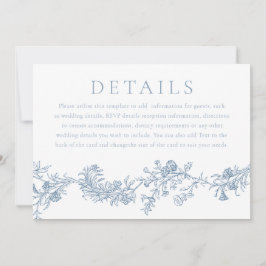 Invitación Detalles del Boda digital o impreso de época