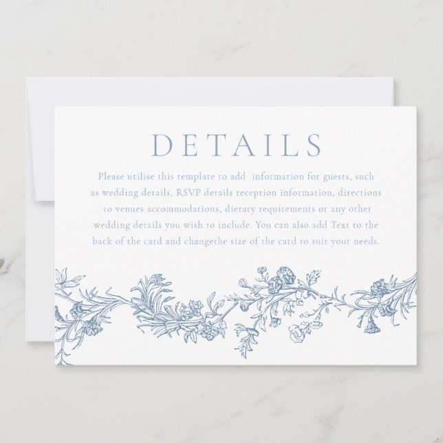 Invitación Detalles del Boda digital o impreso de época (Anverso)