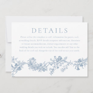 Invitación Detalles del Boda digital o impreso de época