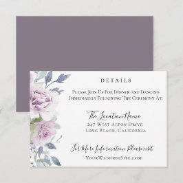 Invitación Detalles del Boda Dusty Garden Floral