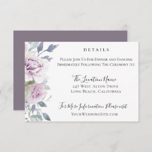 Invitación Detalles del Boda Dusty Garden Floral