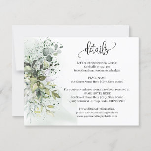 Invitación Detalles del Boda Eucalyptus Greenery Insertar tar