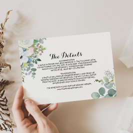 Invitación Detalles del Boda Eucalyptus Greenery Insertar tar