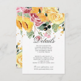 Invitación Detalles del Boda floral acuarela