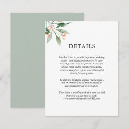 Invitación Detalles del Boda floral acuático elegante y simpl