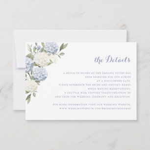 Invitación Detalles del Boda Floral Blue Hydrangea Greenery