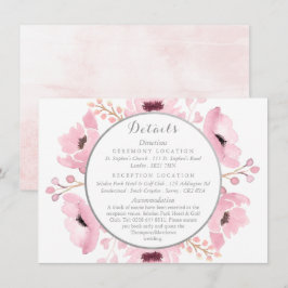 Invitación Detalles del Boda floral de color acuático con ros