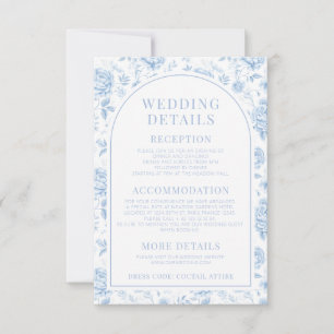 Invitación Detalles del Boda Floral de la Chinoiserie Porcela