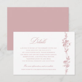 Invitación Detalles del Boda Floral Elegante Vintage Toile