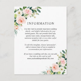 Invitación Detalles del Boda floral rosa Rubor