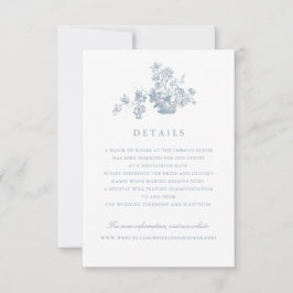 Invitación Detalles del Boda Floral Vintage Elegant Script