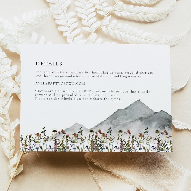 Invitación Detalles del Boda HEIDI Muted Wildflower Mountain (Subido por el creador)