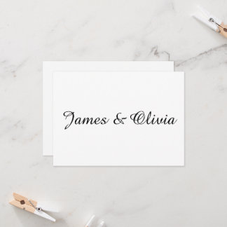Invitación Detalles del Boda Minimalista blanco y negro