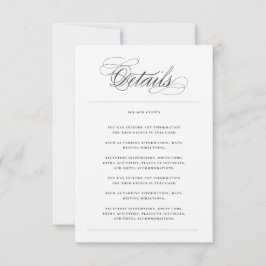 Invitación Detalles del Boda Minimalista de barras clásicas s
