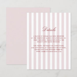 Invitación Detalles del Boda moderno de bandas verticales ros