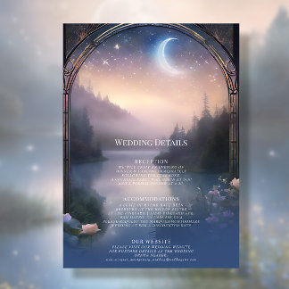Invitación Detalles del Boda Moonlit Mountain Forest Lake Sta