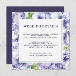 Invitación Detalles del Boda morado de anémona floral