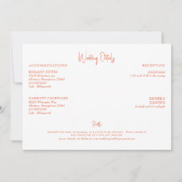 Invitación Detalles del Boda naranja