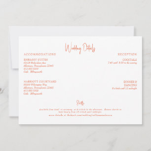 Invitación Detalles del Boda naranja