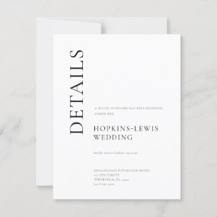 Invitación Detalles del Boda negro y Rubor moderno