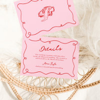 Detalles del Boda rosa y rojo dibujados a mano cap