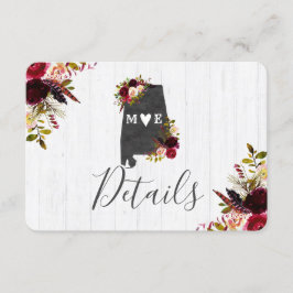 Invitación Detalles del Boda ruso de destino del estado de Al