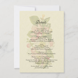 Invitación Detalles del Boda Vintage Cherry Blossom Floral Ec