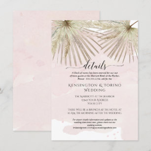 Invitación Detalles del Boho de la Selva de la Palmera