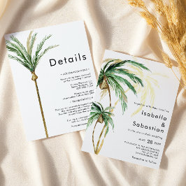 Invitación Detalles del destino de árbol de palmas todo en un