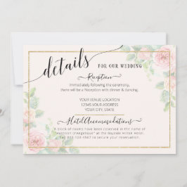 Invitación Detalles del elegante Boda de guiones florales ros