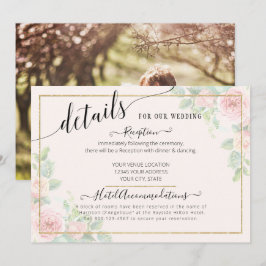 Invitación Detalles del elegante Boda de guiones florales ros
