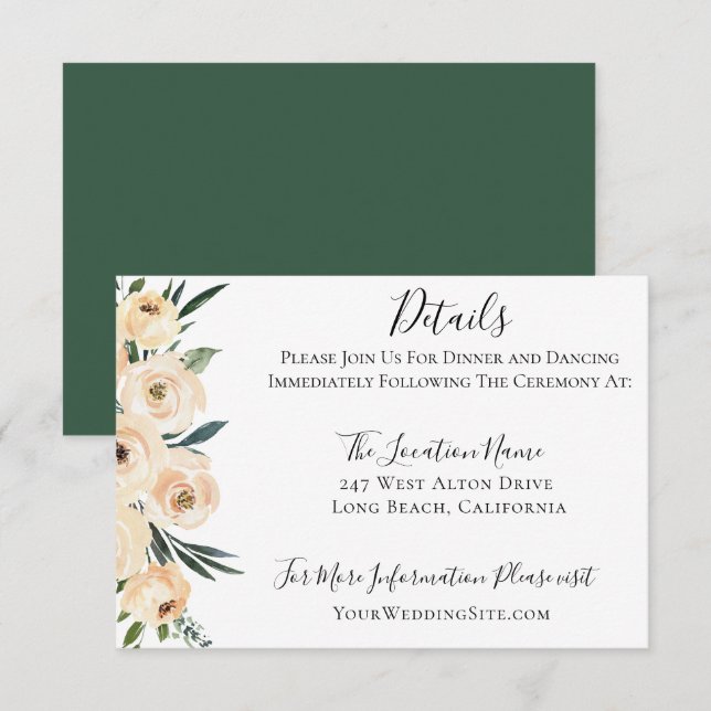 Invitación Detalles del elegante Boda del acuerdo floral neut (Anverso / Reverso)