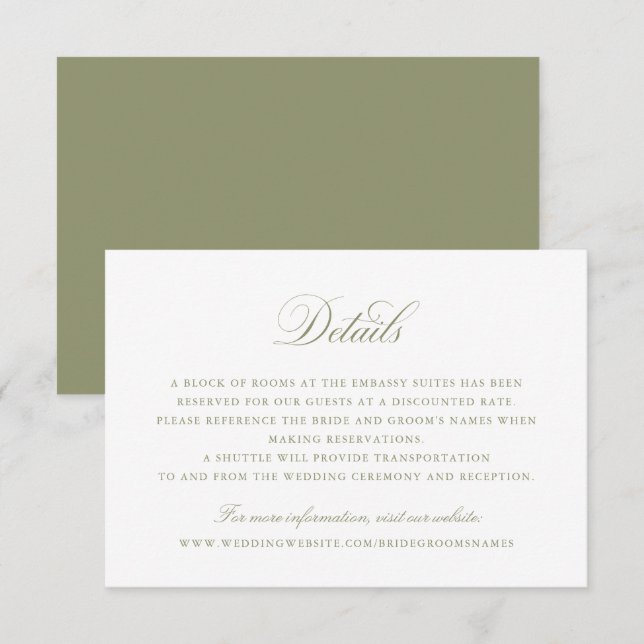 Invitación Detalles del elegante caligrafía del guión Boda de (Anverso / Reverso)