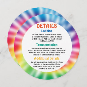 Invitación Detalles del evento Old Hippie Hippy Tie Dye