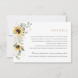 Invitación Detalles del floral elegante Hydrangea blanca Sunf