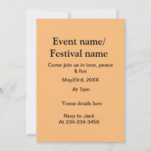 Invitación detalles del nombre del festival de música aquí ag