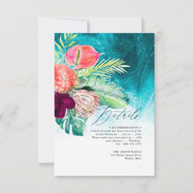 Invitación Detalles del Paraíso Tropical de PixDezines (Anverso)