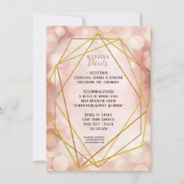 Invitación Detalles del Purpurina Rubor Pink Gold Twinkle Lig