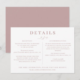 Invitación Detalles del Rosa de la rama botánica Dusty Mauve