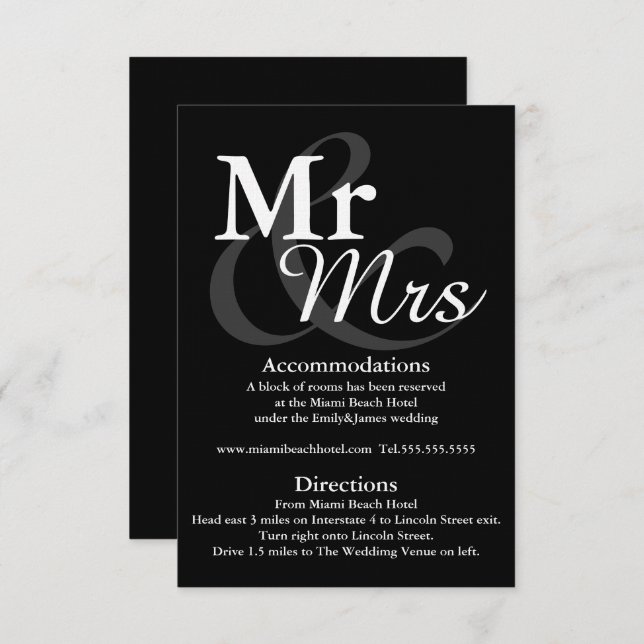 Invitación Detalles del Sr.&Mrs. Simple Elegant Typography Bo (Anverso / Reverso)