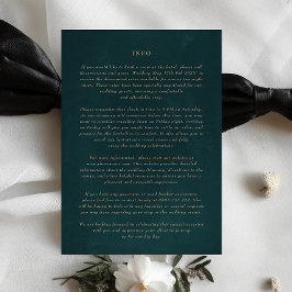 Invitación Detalles del verde esmeralda Información adicional