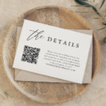 Invitación Detalles digitales elegantes del Boda de código QR<br><div class="desc">Tarjetas de detalles del Boda de código QR de caligrafía elegante</div>