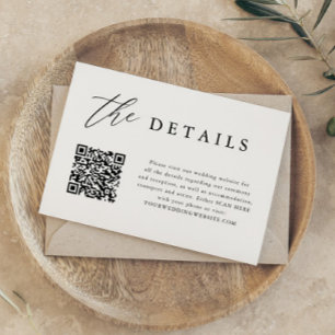 Invitación Detalles digitales elegantes del Boda de código QR