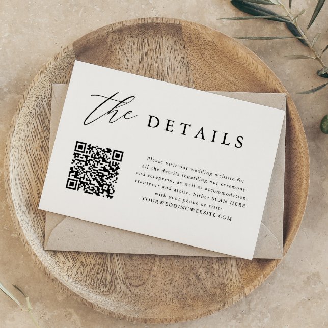Invitación Detalles digitales elegantes del Boda de código QR (Subido por el creador)